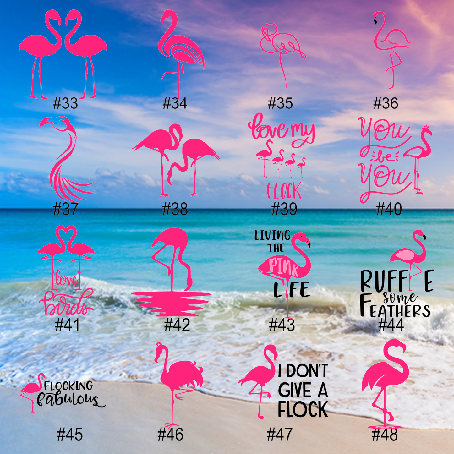 FLAMINGOS #1-16 | Vinyl Decals